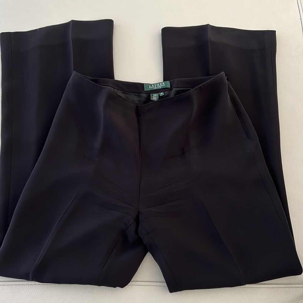 Lauren Ralph Lauren Black Wide Leg Pants - Picture 2 of 8